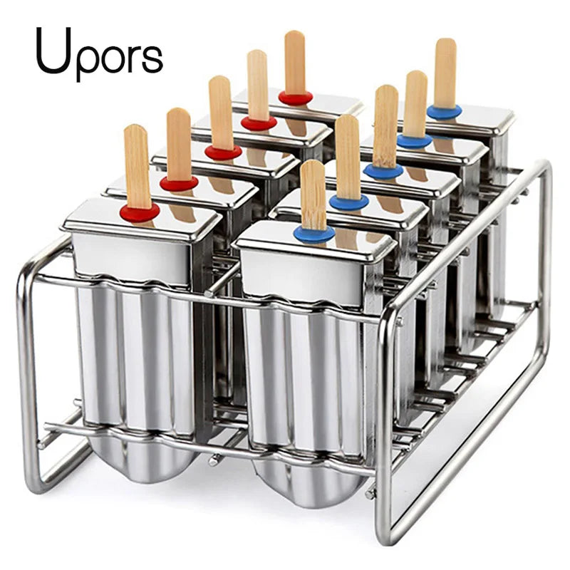Stainless Steel Popsicle Mold Rack Ice Lolly Maker With Holder