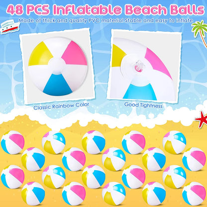 10-Piece Colorful Inflatable Balls Set for Swimming Pool and Water Games