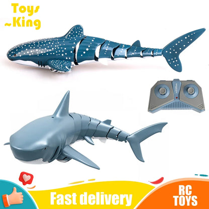 2.4G RC Shark Toy – Simulation Remote Control Submarine with Lights and Water Spray for Kids