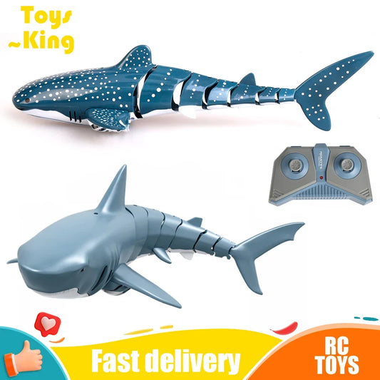 2.4G RC Shark Toy – Simulation Remote Control Submarine with Lights and Water Spray for Kids