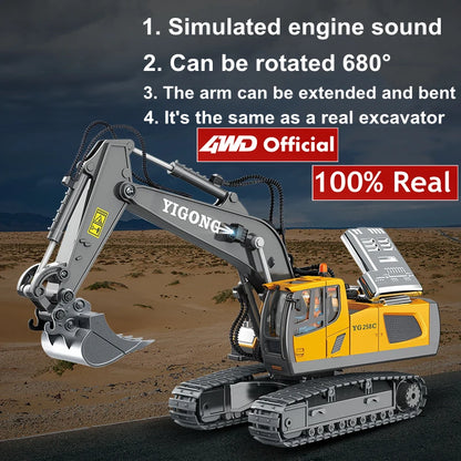 4WD Remote Control Excavator Alloy Dump Truck Bulldozer RC Construction Toy
