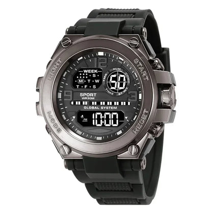 Black Sports Watch for Kids and Students Men’s Multifunction LED Digital Waterproof Luminous Alarm Clock Electronic Watch
