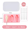 Silicone Cartoon Animal Popsicle and Ice Cream Mold with Lid and Sticks