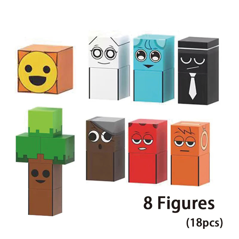 Sprunki Magnetic Building Block Cube Mine World Set for Kids 3+