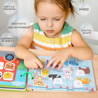 Montessori Reusable Sticker Busy Card Book – Numbers Matching Puzzle Game for Kids Educational Toy