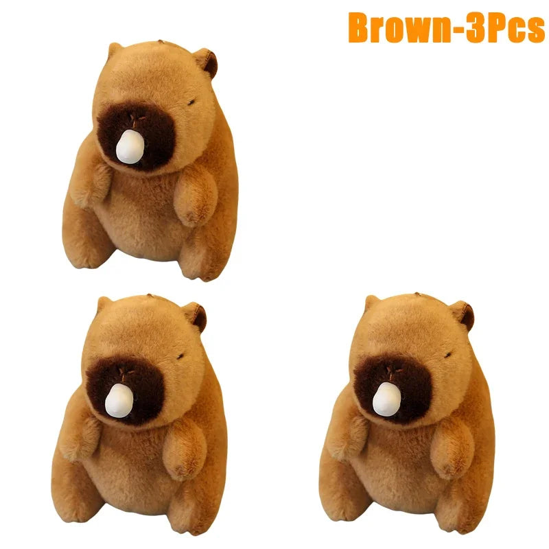 1-20PCS Spit Bubble Capybara Plush Keychain, Water Guinea Pig Backpack and Car Charm