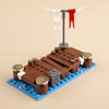Medieval Building Blocks Playset - Viking Warriors Camp, Pirate Ship & Castle Wall (Compatible with Major Brick Brands)