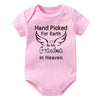 Hand Picked for Earth By My Grandpa/Grandma in Heaven Baby Bodysuit – Summer Short Sleeve Romper, Infant Jumpsuit, Baby Clothes