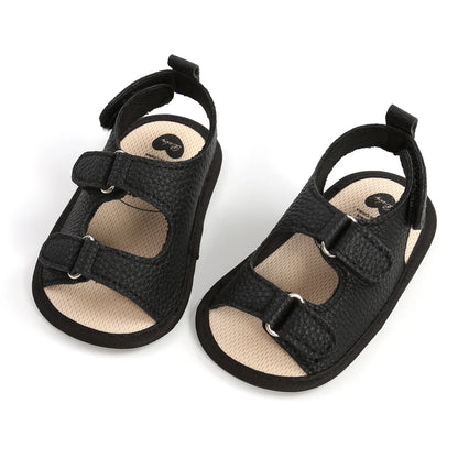 New Baby Sandals – Baby Boy & Girl PU Soft Bottom Sole, Anti-Slip Infant First Walker Crib Shoes, Newborn Moccasins