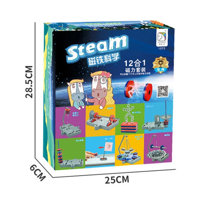 Physical Science Toys 12-in-1 Magnetic Magnet Set, Parent-Child Interactive Early Education Toy for Kids