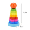 Hot Kids Montessori Wooden Toys – Macaron Blocks, Colorful Graphic Rattle, Educational Music Toy for Babies