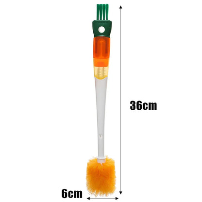 Silicone 5 in 1 Bottle Brush, Nylon Bristle, Hanging Hole, Long Handle, 360 Degree Rotating, Baby Pacifier Cup Cleaning Brush Tool