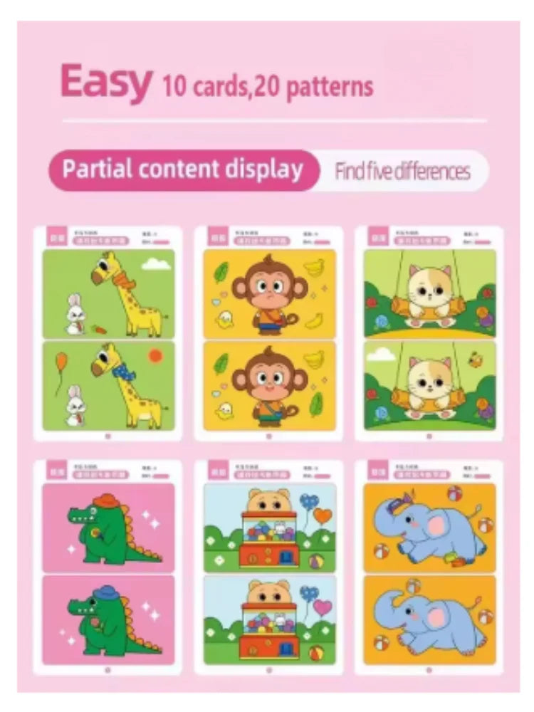 Educational Reusable Wipe-Clean Focus And Attention Training Activity Sheets Set For Kids