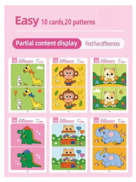 Educational Reusable Wipe-Clean Focus And Attention Training Activity Sheets Set For Kids