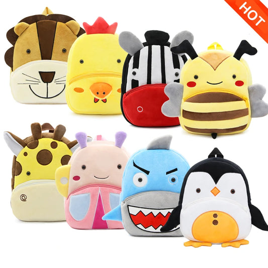 Cartoon Cute Plush Animal Backpack – School Bag for Boys & Girls, Outing & Leisure Bag - Kidzy Market