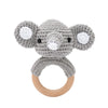 1pc Baby Teether Music Rattle - Animal Crochet Rattle, Elephant & Giraffe Wooden Ring, Babies Gym Montessori Children’s Toys