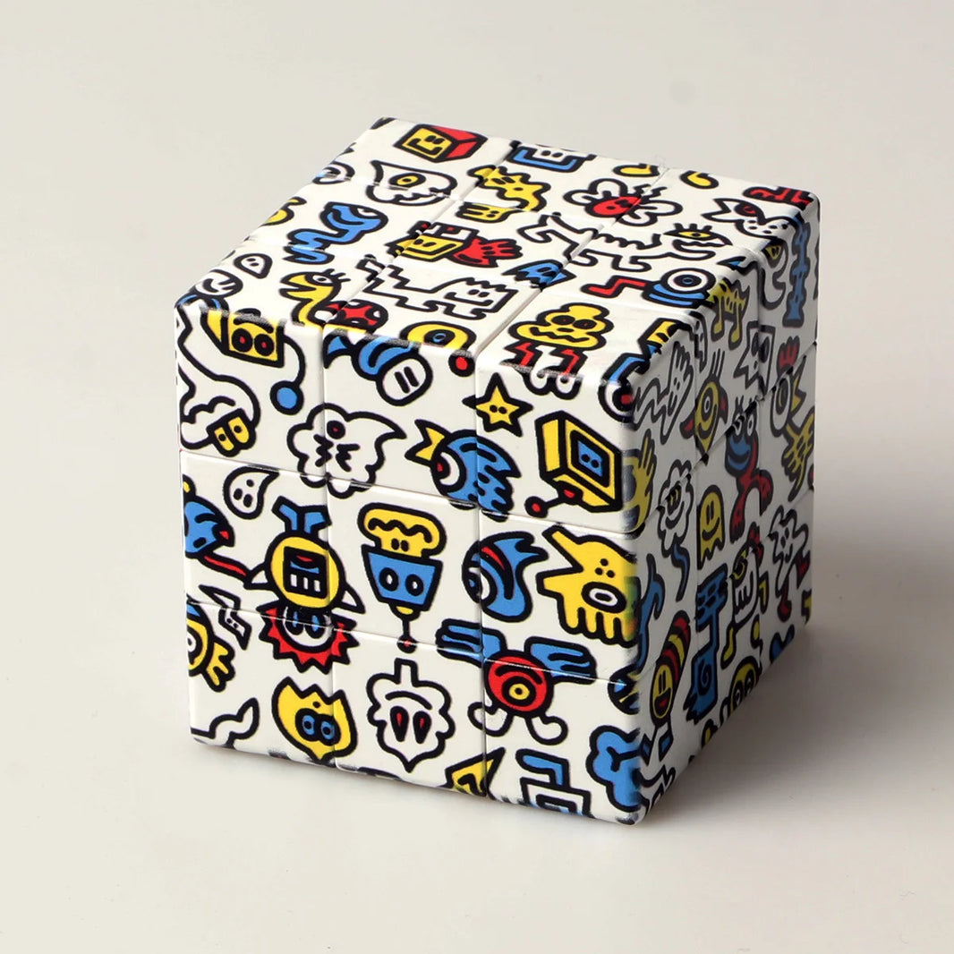 Magic Cube 3x3x3, Cartoon Alien Dollar Graffiti UV, Fun Stress Relief Puzzle, Professional Smooth Speed Game, Children's Toy Gift