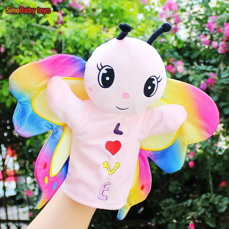 25cm Soft Plush Hand Puppets, Elephant Lion Monkey Stuffed Animal Story Dolls for Children