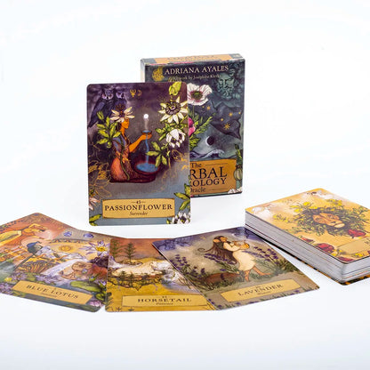 Herbal Astrology Oracle Board Game Deck - 55 Cards for Alchemizing Ancient Plant Healing and Astrological Wisdom, 10.4 x 7.4 cm
