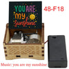 Automatic You Are My Sunshine Wooden Music Box with Battery Holder Christmas and New Year Gift for Friends, Wife, Daughter, and Son