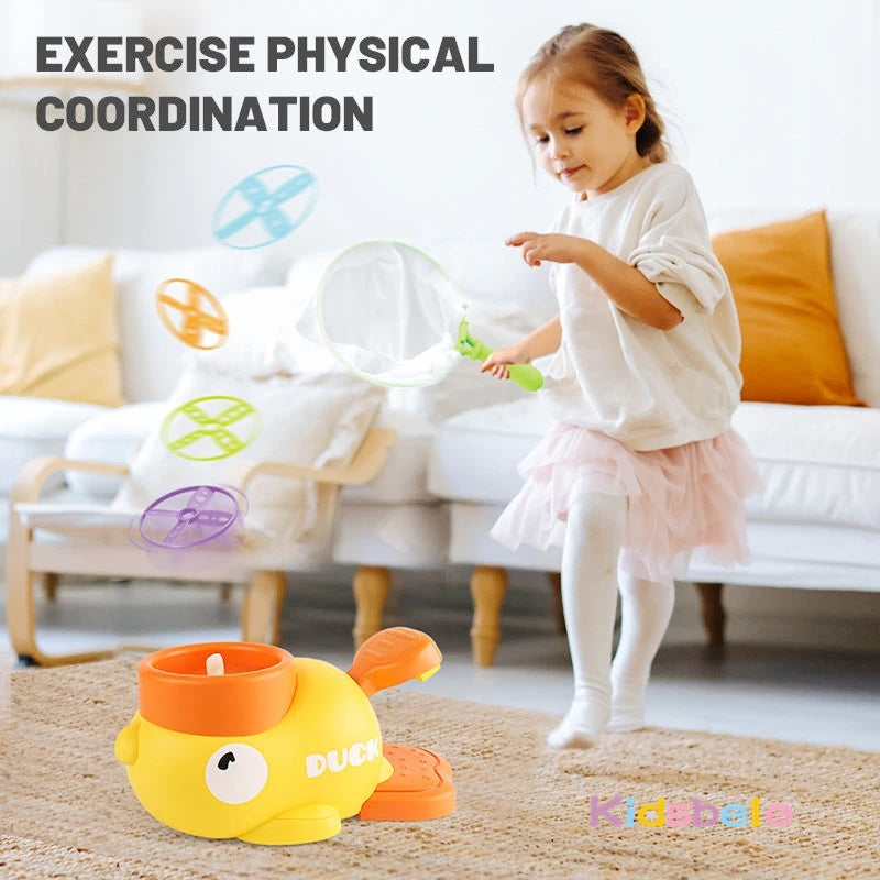 Flying Disc Shooter Duck Saucer Outdoor Yard Shooting and Catching Training Toy for Kids