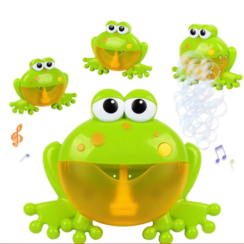 Frog & Crab Bath Bubble Machine with Music — Automatic Bubble Blower for Toddlers & Kids