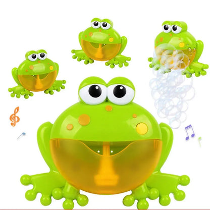Frog & Crab Bath Bubble Machine with Music — Automatic Bubble Blower for Toddlers & Kids
