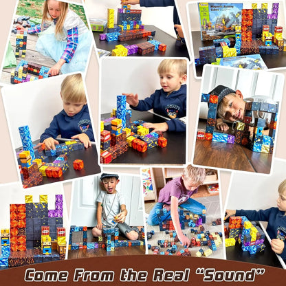 Magnetic Building Blocks – Mine World Cube Magnet Set for Kids Age 3+, DIY STEM Model, Best Montessori Sensory Toy for Children