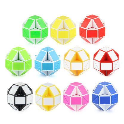 12-6 PCS Random Snake Cube, Twist Folding Puzzle Fidget Toy, 24 Blocks Magic Ruler, Anti-Stress Reliever Game, Gift for Kids & Adults