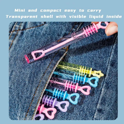 Kids Mini Bubble Blower Toy - 4 in (10 cm) Portable Test-Tube Bubble Wand with Bubble Solution
