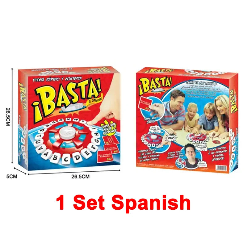 Spanish Basta Game - Fast-Paced Family Gathering Letter Toy - Learning Letters for Adults & Children - Juegos de Mesa