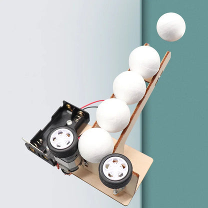 Electric Ball Pitching Machine Kit, DIY Science Toys for Kids, Educational Technology Project Model Gift