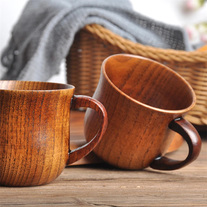Handmade Spruce Wood Big-Belly Cup — Rustic Wooden Beer, Tea & Coffee Mug (Brown)
