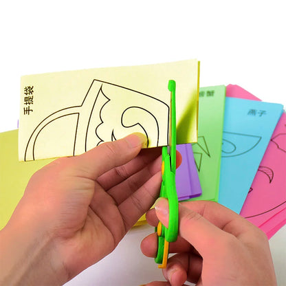 96Pcs Children’s Cartoon DIY Colorful Paper Cutting and Folding Craft – Animal Handcraft Paper Art Educational Toy for Kids