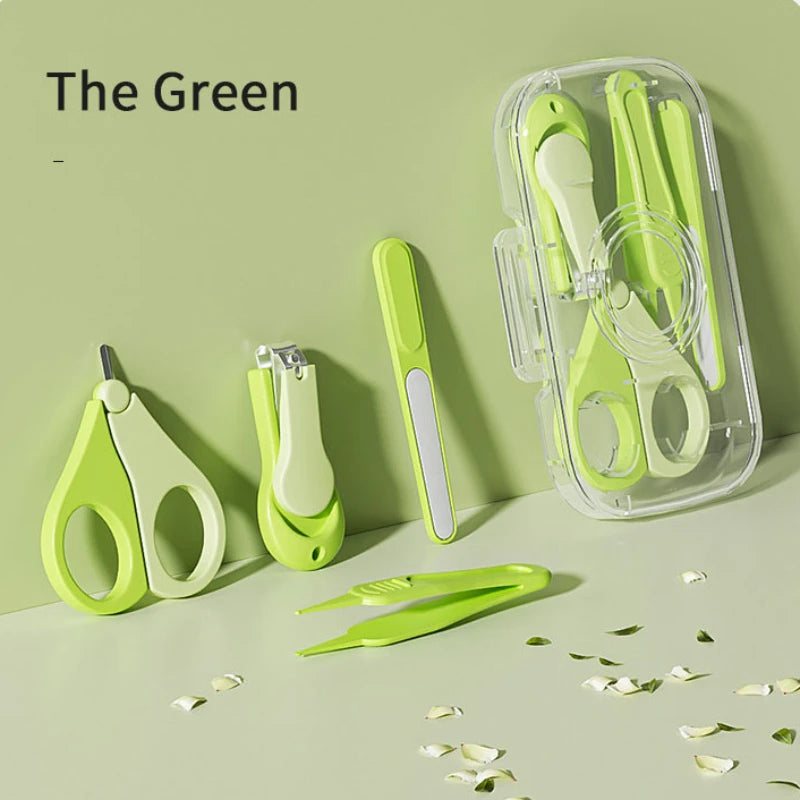 4PCS Baby Nail Trimmer Set – Health Care Kit with Infant Finger Trimmer, Scissors, Nail Clippers, and Storage Box