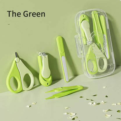 4PCS Baby Nail Trimmer Set – Health Care Kit with Infant Finger Trimmer, Scissors, Nail Clippers, and Storage Box