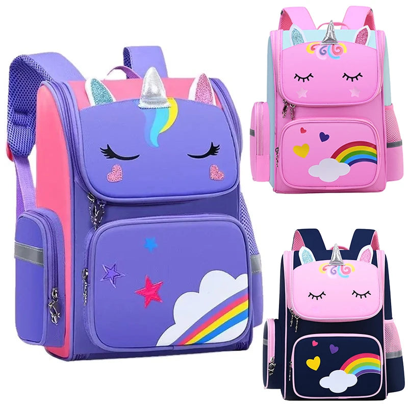 Unicorn Kid Backpack for Girls – Rainbow Eyes Bookbag, Teen School Bag for Traveling, Waterproof Mochilas - Kidzy Market