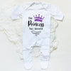 The Princess Has Arrived Print Baby Babygrow Sleepsuit – Newborn Coming Home Vest Bodysuit, Hospital Clothes, Infant Shower Gift