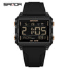 Fashion Men’s and Women’s Waterproof Digital Sports Watch Rectangle Design LED Backlight Wristwatch