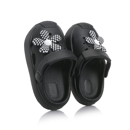 Summer Children’s Hole Slippers – Girls’ Fashion Flower Sandals, Soft Bottom Kids’ Beach Shoes, Toddler Home Slippers