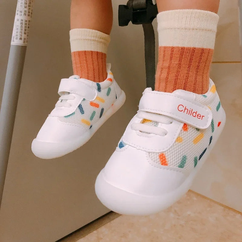 Boys/Girls Baby Walking Shoes – Spring/Autumn Soft Sole Mesh Breathable Shoes for 0-2 Year Olds, Nude Baby Shoes