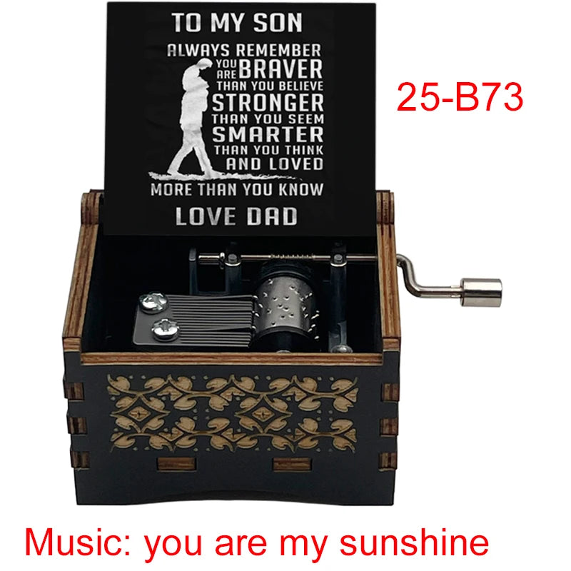 You Are My Sunshine Quote Print Wooden Music Box Birthday Party Favor Gift for Kids