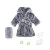 Baby Photography Props Baby Hooded Robe with Belt Bathrobes Bath Towel Cucumber Slipper Set Creative Photo Outfit for 0-3 Months