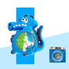 Children’s Cartoon Watch for Ages 2-14 Boys and Girls Soft Silicone Slap Bracelet Student Wristwatch