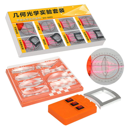 Geometric Optics Experiment Set with Convex and Concave Lenses, Light Refraction and Reflection Physics Teaching Kit for Kids