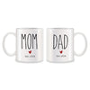 New Mom & Dad Mugs Set of 2 – 11 oz (325 ml) White Porcelain Coffee & Tea Cups – Novelty New Parents Gift