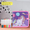 Children’s Drawing and Writing Blackboard Book – Reusable, Wipeable, with 12 Color Watercolor Pens Included