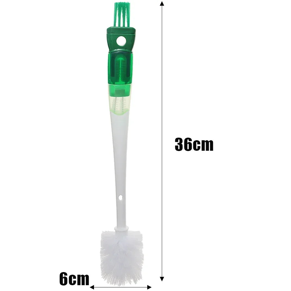 Silicone 5 in 1 Bottle Brush, Nylon Bristle, Hanging Hole, Long Handle, 360 Degree Rotating, Baby Pacifier Cup Cleaning Brush Tool
