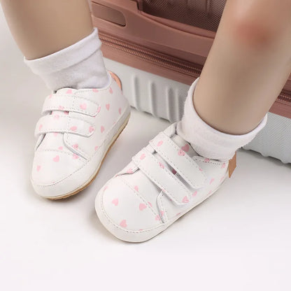 Meckior New Baby Boy Girl Shoes PU Leather Sneakers Rubber Bottom Non-Slip Lightweight First Walker Crib Shoes 0-18 Months