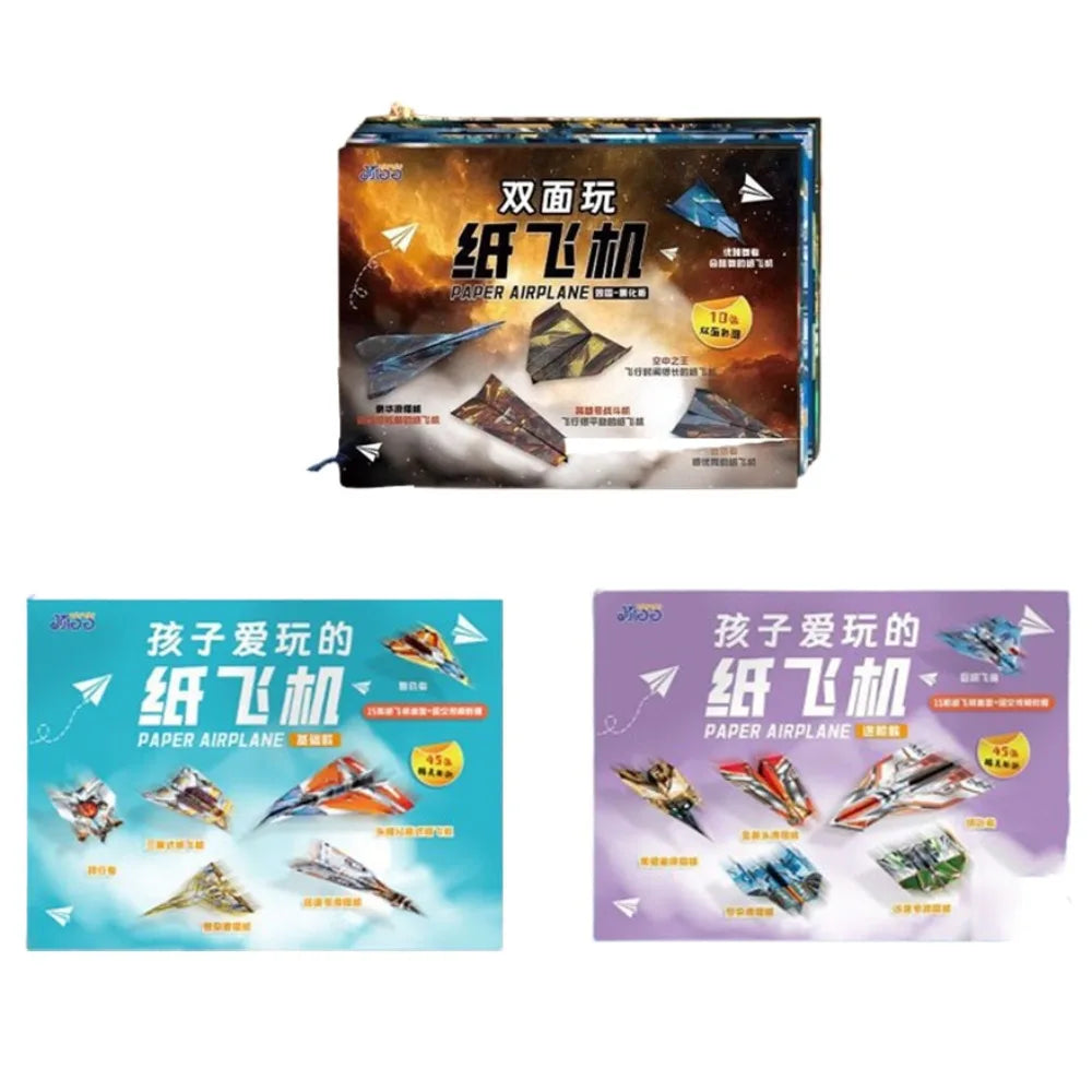 Handmade Paper Airplane Origami Montessori Folding Art Learning Cartoon Versatile Paper Aircraft Toy